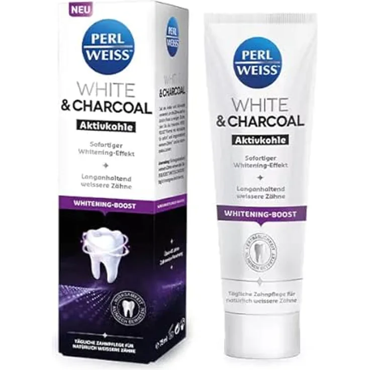 Perlweiss White & Charcoal Aktivkohle, 75ml