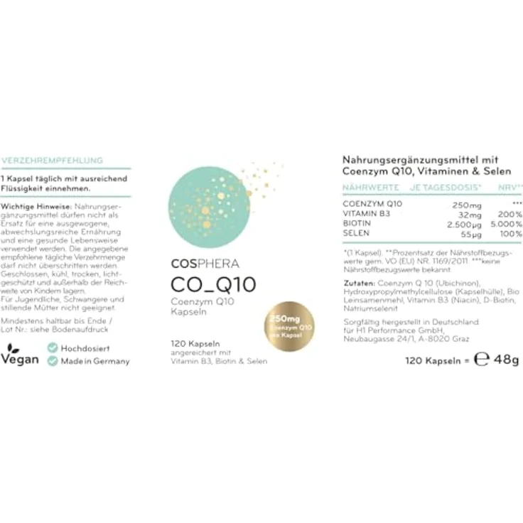 Cosphera Coenzym Q10 120 Kapseln mit pflegender Wirkung – Bild 7
