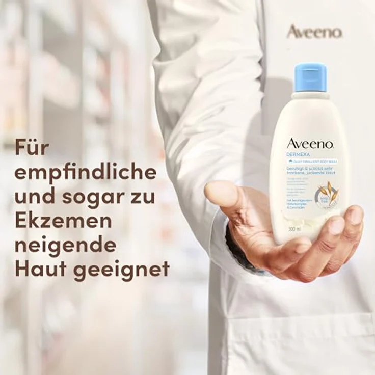 Aveeno Dermexa vegane Duschcreme seifenfreie Pflegedusche mit beruhigendem Haferkomplex, 300 ml, für sehr trockene, juckende, empfindliche, zu Ekzemen neigende Haut – Bild 5