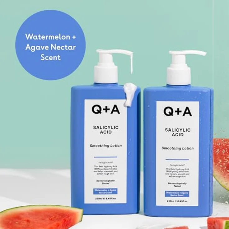 Q+A Salicylsäure Glättende Lotion, BHA Hautpeeling zur Bekämpfung von Unreinheiten, beruhigende Formel mit Wassermelonen-Duft, 250ml – Bild 4