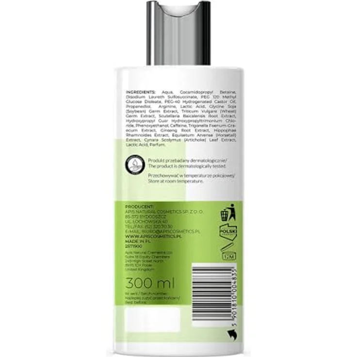 Apis Stärkendes Shampoo NATURAL SOLUTION gegen Haarausfall Baicapil 3% Keracin Koffein 300 ml – Bild 2