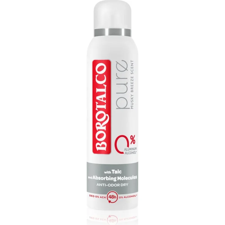 Borotalco Pure Deospray Musky Breeze, Aluminiumfreies Deodorant mit 48 Std. Schutz, 150 ml