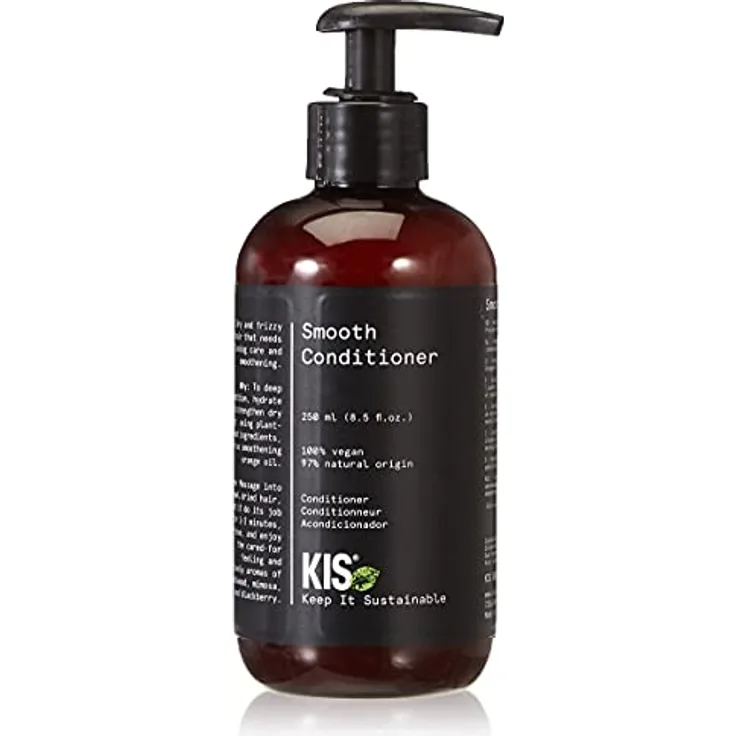 KIS Green Smooth - Conditioner - 250ml - trockenes & krauses Haar - 100% Vegane Rezeptur - sulfatfrei - mit beruhigendem Orangenöl