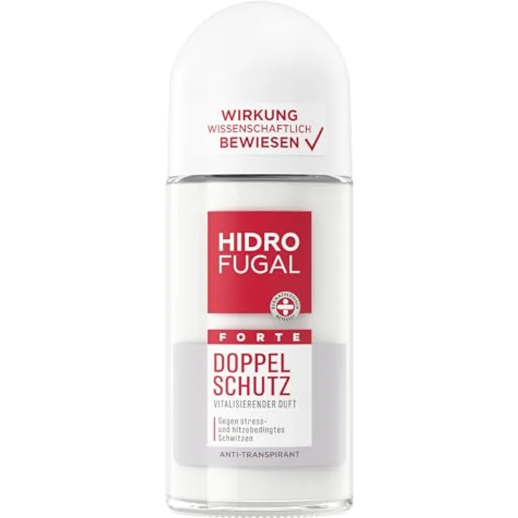 Hidrofugal FORTE DOPPEL SCHUTZ Roll-on, starker Antitranspirant mit vitalisierendem Duft, ohne Ethylalkohol, 50 ml