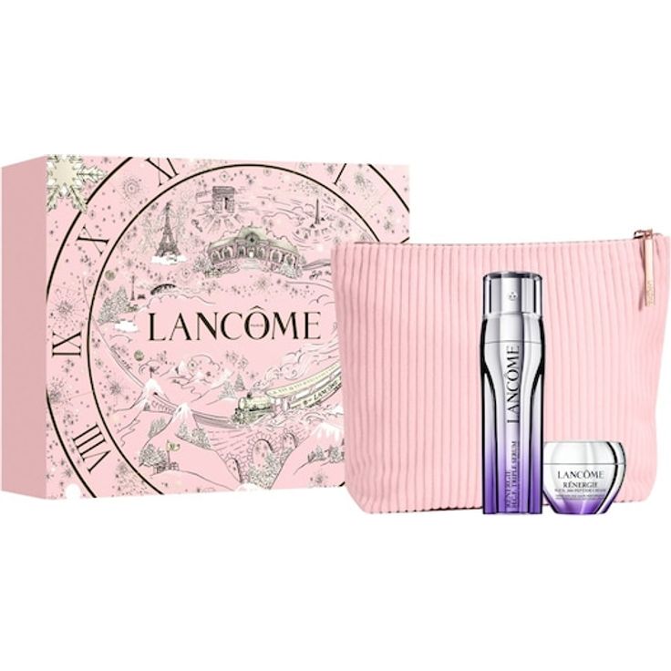 Lancôme Serum Rénergie Triple Set, Gesichtsserum mit RENERGIE H.C.F. Triple Serum 50 ml und RÉNERGIE H.P.N. 300-Peptide Cream 15 ml, Geschenkset in ikonischem Lancôme-Pink