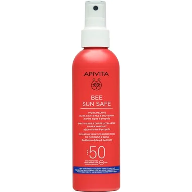 Apivita Bee Sun Safe Hydra Fresh Face & Body Spray SPF 50, 200ml - Spray-Sonnencreme mit Propolis, Meeresalgen & Hyaluronsäure, Wasser- und Schweißresistent