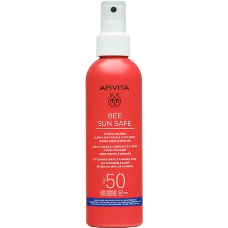 Apivita Bee Sun Safe Hydra Fresh Face & Body Spray SPF 50, 200ml - Spray-Sonnencreme mit Propolis, Meeresalgen & Hyaluronsäure, Wasser- und Schweißresistent