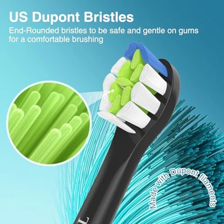 Trustnice Mini Aufsätze Ersatzbürsten für Philips Sonicare, 8er Pack, effektive Plaque-Entfernung, sanft zum Zahnfleisch, DuPont-Borsten, einzeln verpackt mit Staubschutzkappe – Bild 4