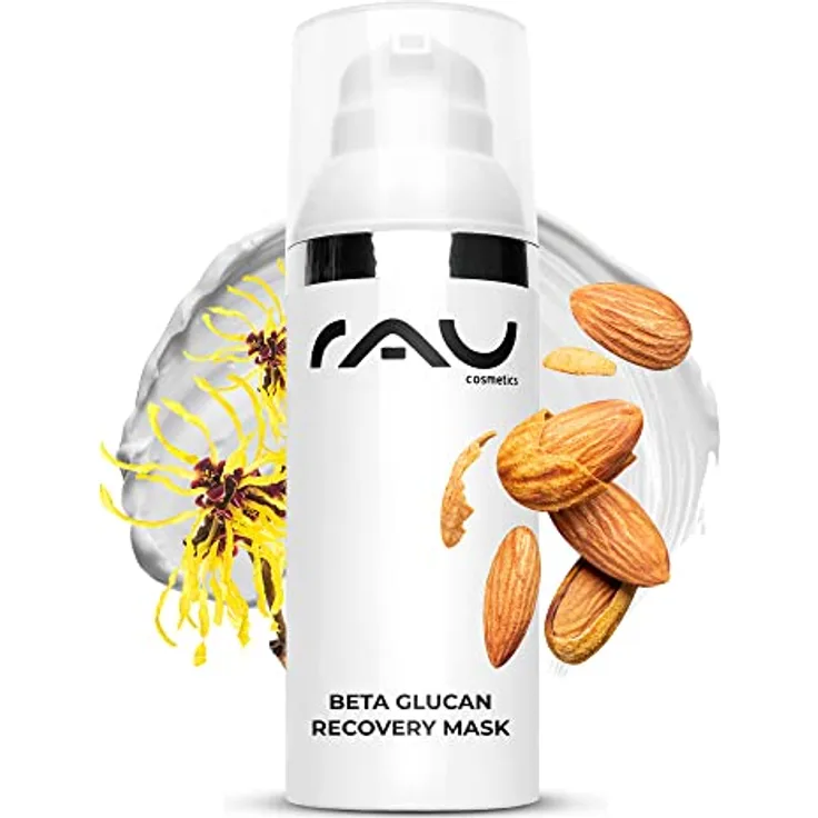 RAU Cosmetics Regenerierende Gesichtsmaske - Beta Glucan Recovery Mask 50 ml - Masken Beauty Gesicht - Gesichtsmaske Entspannung mit Squalan, Panthenol, Mandelöl - Maske für trockene Haut reife Haut