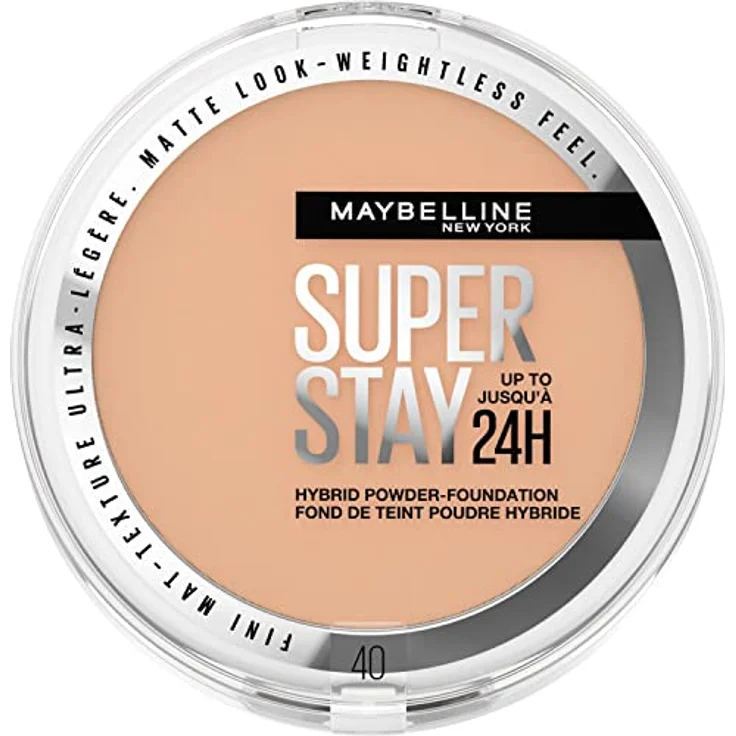 Maybelline Super Stay 24H Hybrid Powder-Foundation, Puder mit Matt-Effect und Airbrush-Finish, 9 g Nr. 40 – Bild 1