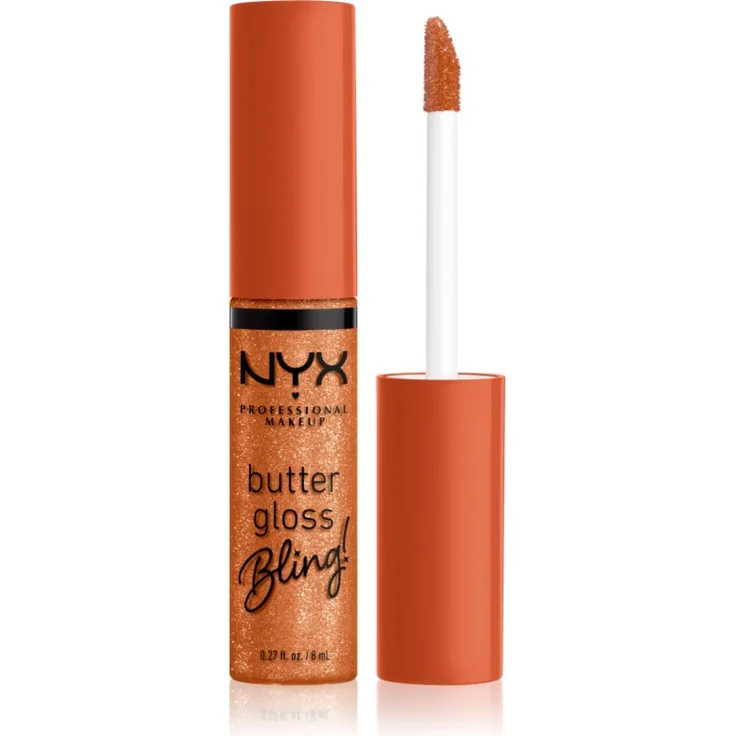 NYX Professional Makeup Butter Gloss Bling Lipgloss, glitzernd, Farbton 03 Pricey, 8 ml, hochglänzend und feuchtigkeitsspendend