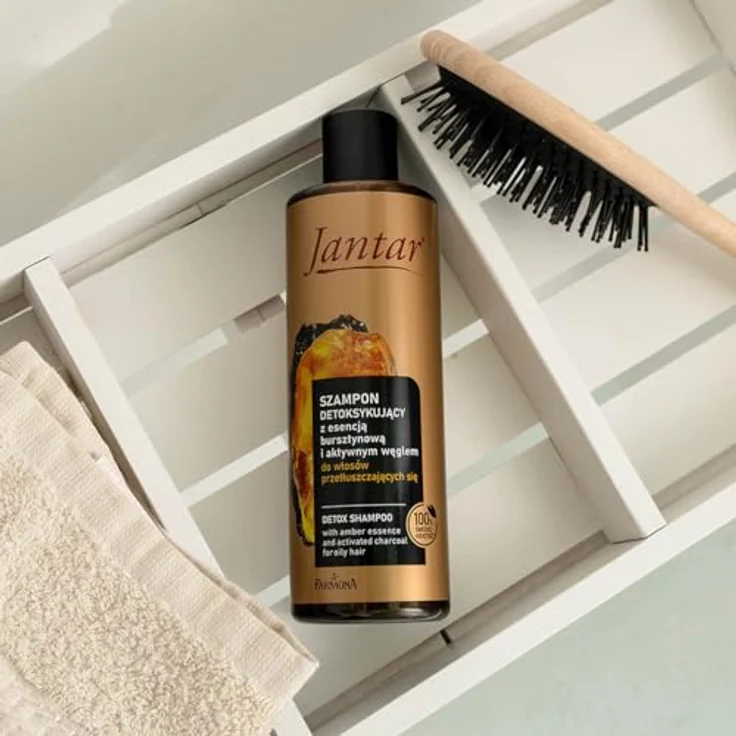 Farmona Jantar Shampoo, Haarshampoo mit Bernsteinessenz und Aktivkohle für fettiges Haar, 300 ml – Bild 4