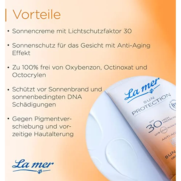 La mer Sun Protection Sun Cream LSF 30 - Sonnenschutz für das Gesicht mit Anti Aging Effekt - Feuchtigkeitsspendende Sonnencreme - Für alle Hauttypen - 50 ml – Bild 3