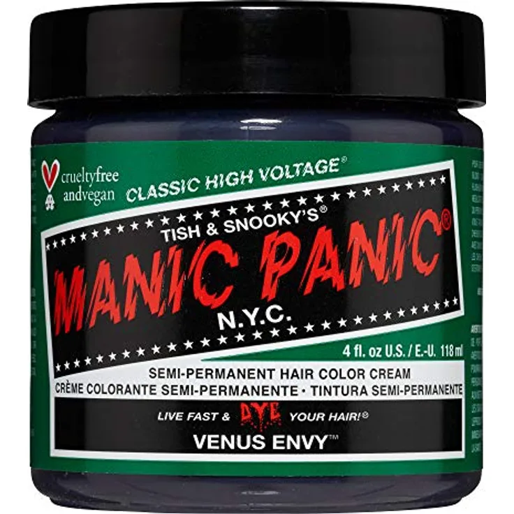 Manic Panic Venus Envy Classic Creme, Vegan, Cruelty Free, Green Semi Permanent Hair Dye 118ml