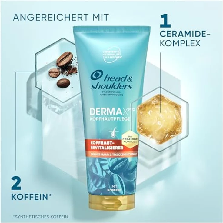 Head & Shoulders DERMAXPRO Revitaliser, Haar- & Kopfhautpflegespülung / Stärkt Haarfasern / 220 ml, mit Vitamin E, Niacinamid & Aloe – Bild 4
