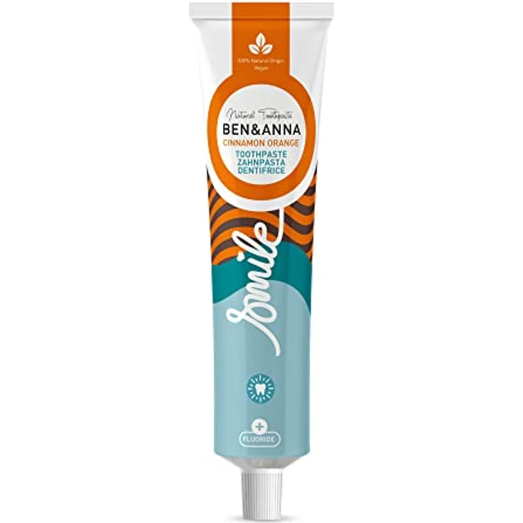 Ben & Anna Natürliche Zahnpasta mit nachhaltiger Verpackung (75 ml, Zimt/Orange) - Vegan, ohne Tierversuche, 100% natürliche Inhaltsstoffe – Bild 3