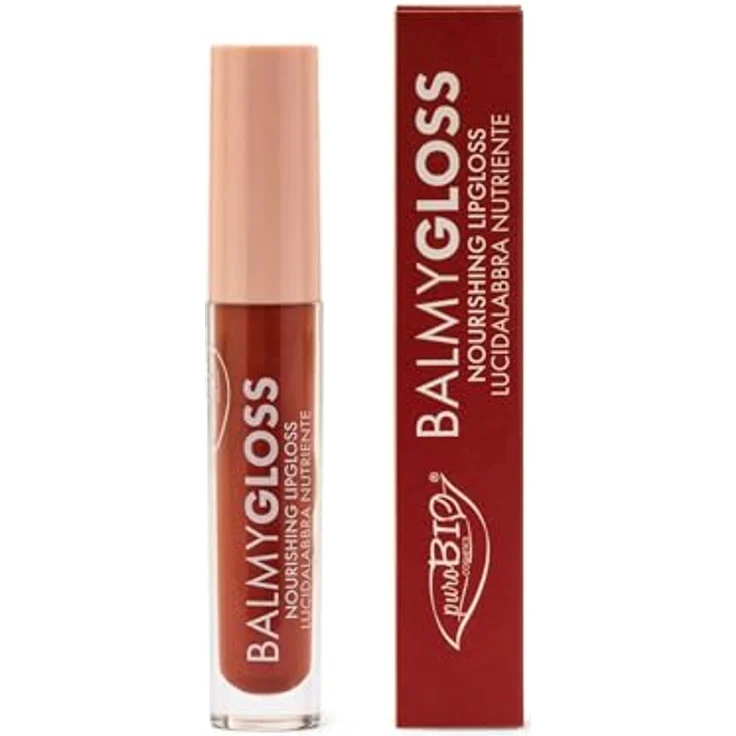 puroBIO Cosmetics BalmyGloss Pflegender Lipgloss, 02 Shimmering Light Brown, 4.2 g, feuchtigkeitsspendend mit großem Glanz – Bild 2
