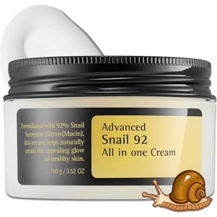 P-Beauty Advanced Snail 92 All In One Cream, Gesichtscreme mit 96% Schneckenschleim für intensive Feuchtigkeit, Anti-Aging und Hautregeneration, 100g