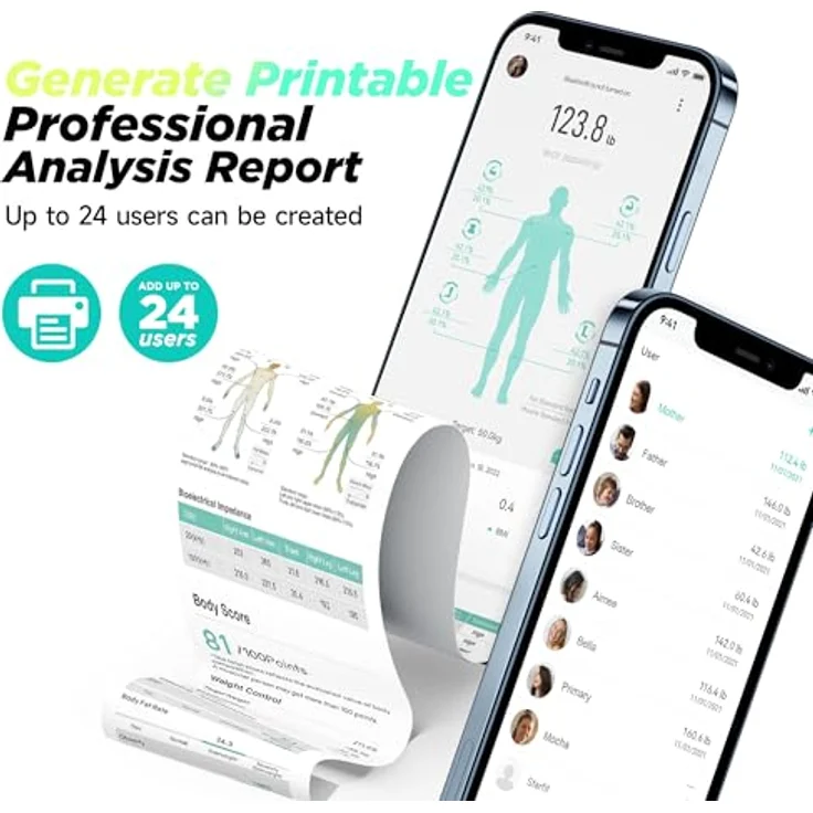 Runstar Smart Scale, digitale Personenwaage mit 8 Elektroden, Bluetooth-Verbindung und umfassender Körperzusammensetzungsanalyse – Bild 6