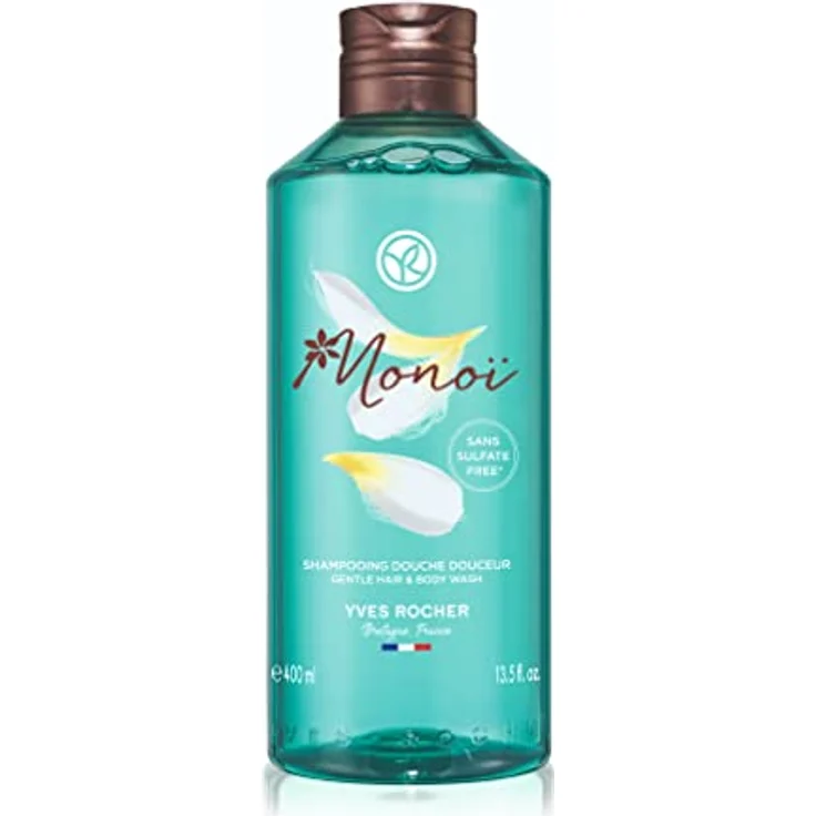 Yves Rocher Monoi de Tahiti Duschgel und Shampoo 2 in 1, 400 ml, feuchtigkeitsspendend für Haare und Körper – Bild 2
