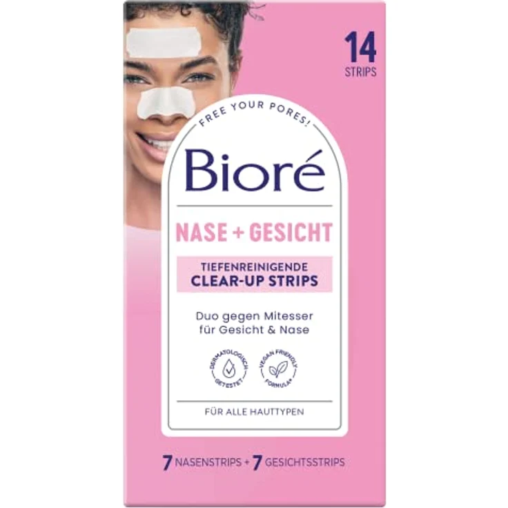 Biore Pflege Gesichtspflege Kombi Clear-Up Strips Tiefenreingend 14 Stk. Tagespflege Inhalt: 14 Stück, für Damen und Herren – Bild 2