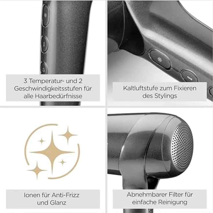 BaByliss D6200DE, Haartrockner mit digitalem Motor, Ionen-Technologie und 1600 W Leistung, Schwarz – Bild 3