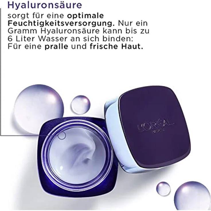 L'Oréal Paris Nachtpflege, Revitalift Filler, Anti-Aging Gesichtspflege, Anti-Falten und Volumen, Hyaluronsäure-Konzentrat, 2 x 50 ml – Bild 3