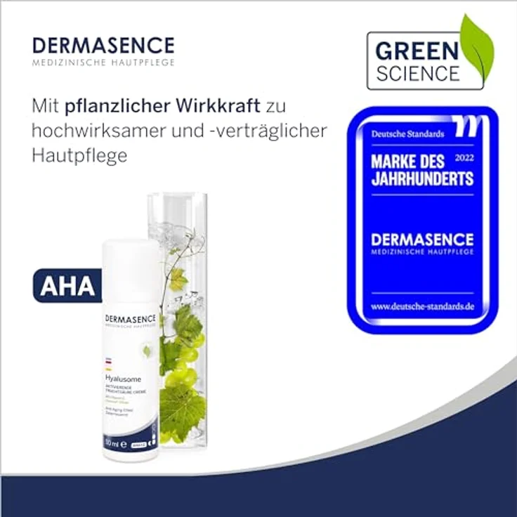 DERMASENCE Hyalusome Aktivierende Fruchtsäure Creme, 50 ml - Intensiv aktivierende Creme mit Vitamin C und 8% Glycolsäure, Feuchtigkeitsspendend, Hautschützend, 50 ml – Bild 2