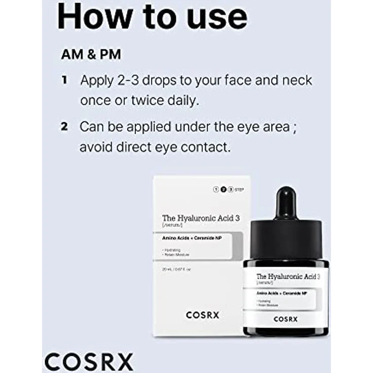 Cosrx Hyaluronic Acid 3, intensives Gesichtshydratationsserum, 20 ml, spendet Feuchtigkeit und regeneriert die Haut – Bild 8