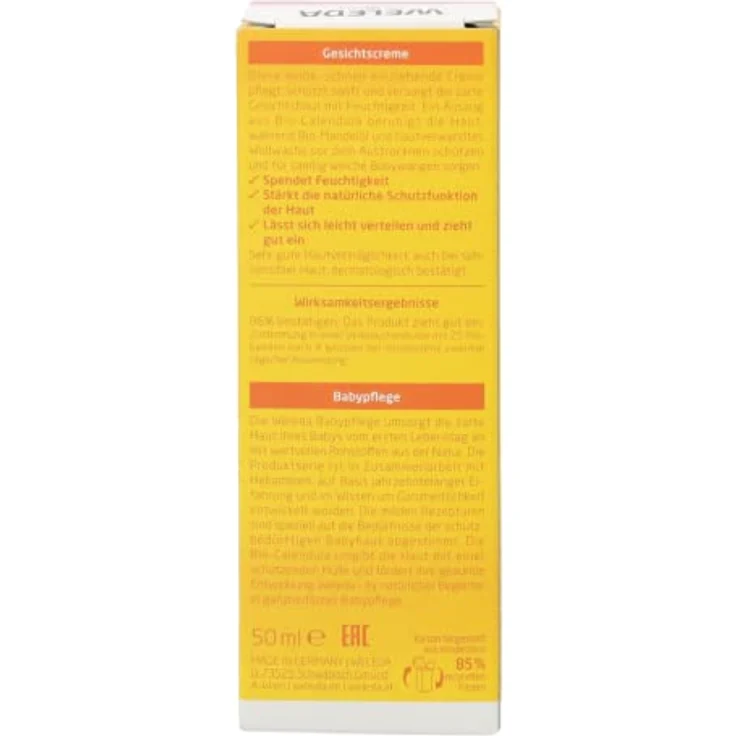 Weleda Baby Calendula Gesichtscreme 50 ml mit feuchtigkeitsspendender Wirkung für sensible Haut – Bild 4