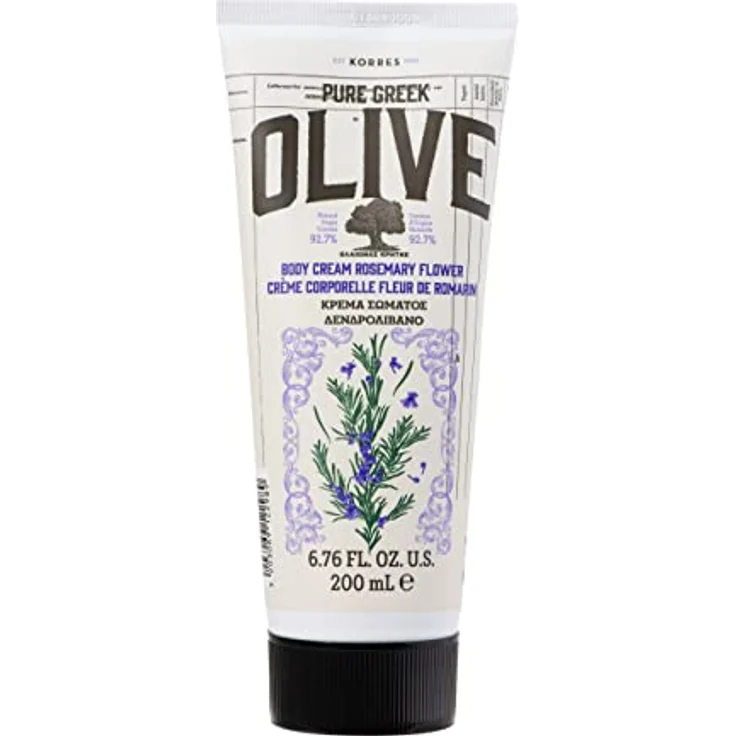 KORRES OLIVE ROSEMARY FLOWER feuchtigkeitsspendende Bodymilk, schnelleinziehend, mit extra nativem Olivenöl, dermatologisch getestet & vegan, 200 ml – Bild 1