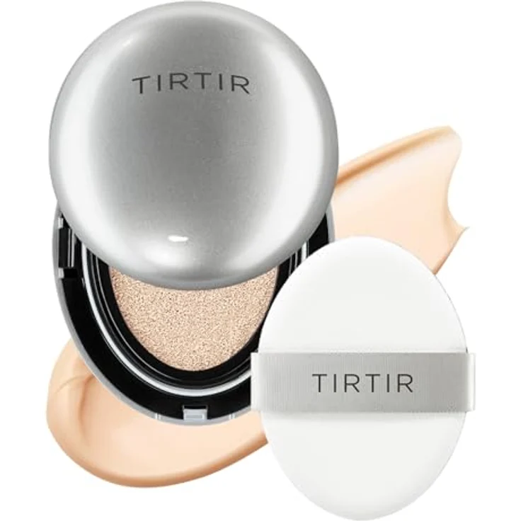 TIRTIR Mask Fit Aura Silver Cushion Foundation, Halb-glänzendes Finish, Natürliche Deckkraft, Feuchtigkeitsspendend, 15C Fair Porcelain – Bild 1