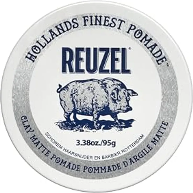 Reuzel Clay Matte Pomade, Haarstyling-Lehm matt, 95 g, starker Halt, unisex, duftend