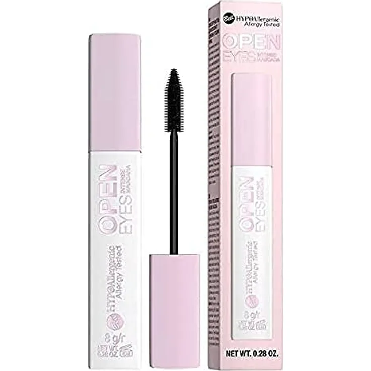 Bell Hypoallergene Mascara mit offenen Augen, intensiv verlängern und verdicken, schwarz, 8 g