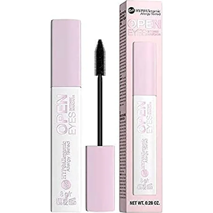 Bell Hypoallergene Mascara mit offenen Augen, intensiv verlängern und verdicken, schwarz, 8 g