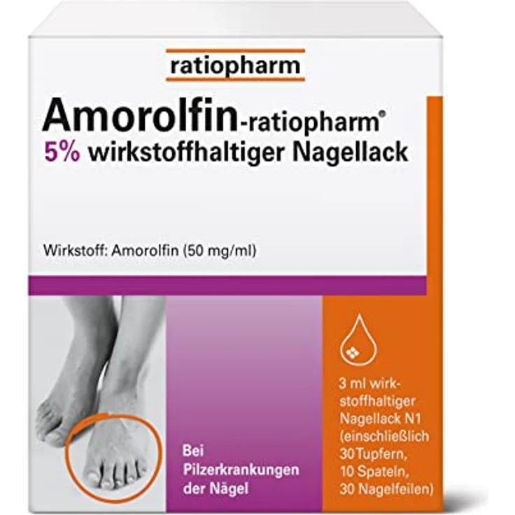 Amorolfin-ratiopharm 5% wirkstoffhaltiger Nagellack: Medizinischer Nagellack - Nagelpilz einfach und bequem loswerden, 3 ml Lösung – Bild 2