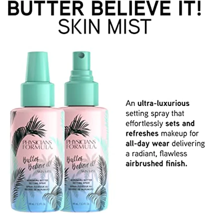 PHYSICIANS FORMULA Murumuru Butter Believe It! Skin Mist Fixing Spray, ultra-luxuriöses Make-up Fixierspray mit Murumuru Butter, Cupuaçu Butter und Tucuma Butter für ein strahlendes Finish – Bild 2