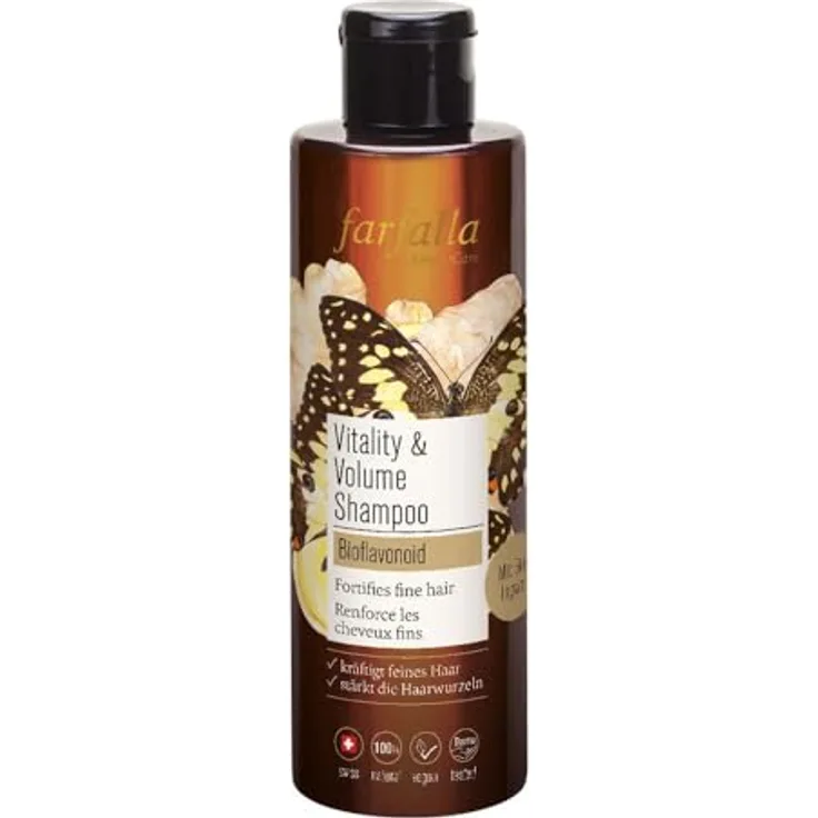 Farfalla Vitality & Volume Shampoo, 200 ml, mit Bioflavonoid für feines & dünnes Haar, stärkend und erfrischend