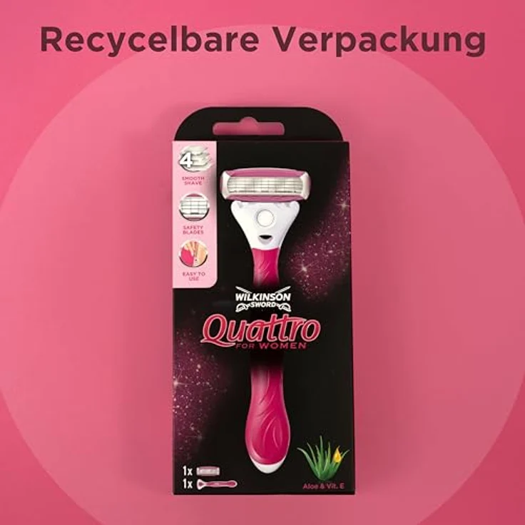 Wilkinson Sword Quattro for Women Rasierklingen für Damen Rasierer, 3 Stück – Bild 3