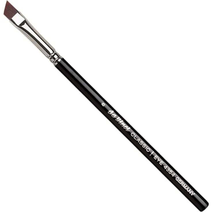 da Vinci Classic Abgeschrägter Wimpernpinsel Typ 4354 1 St., Lidschattenpinsel für Damen, synthetische Fasern, professionelle Anwendung, schwarz