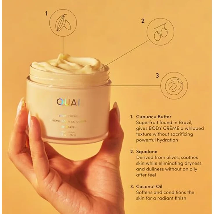 Ouai Body Crème St. Barts, Unisex Körperlotion mit Drachenfrucht, Orangenblüte und Tuberose, 212 g, schnell einziehende Textur, tierversuchsfrei – Bild 3