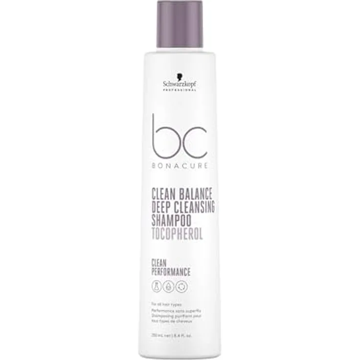 Schwarzkopf Professional Bonacure Clean Balance Champú Tocopherol 250 ml, Purifying Shampoo for Hair and Scalp