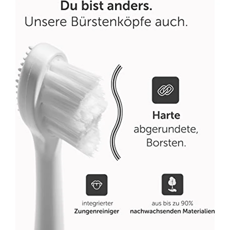 Wondersmile Ersatzbürsten Schallzahnbürste (Hard, All White, 8er Pack) - Bürstenköpfe für Wondersmile Schallzahnbürste – Bild 2