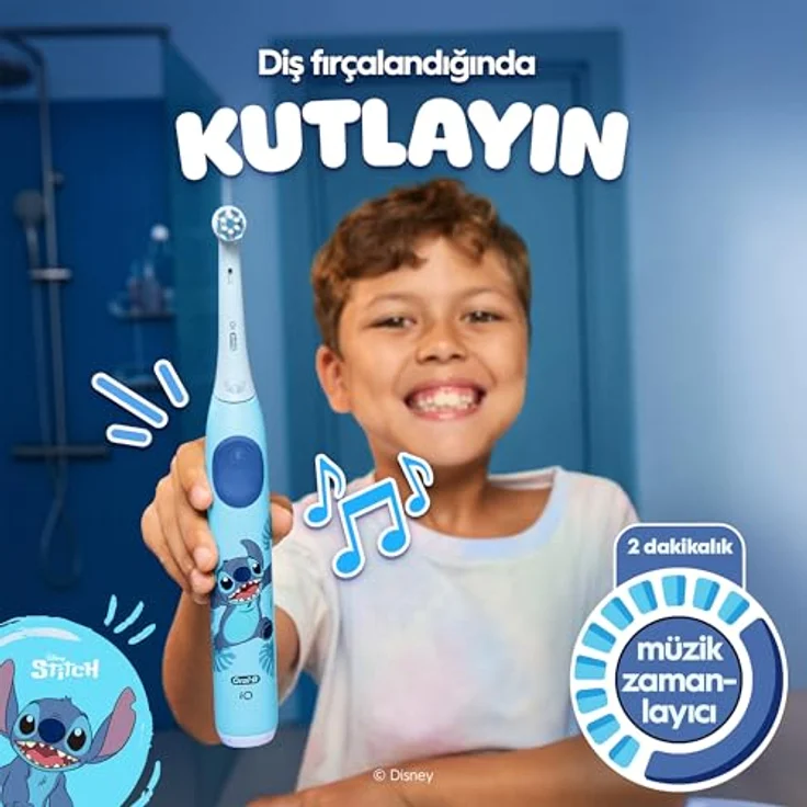 Oral-B iO Kids Disney Stitch, elektrische Zahnbürste für Kinder, mit Magnetantrieb, Reise-Etui, für 6 Jahre+, 1 St. – Bild 6