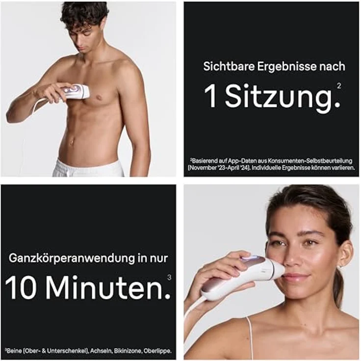 Braun Smart IPL Haarentfernung Skin i·expert 7, Professionelle Dauerhafte Laser-Haarentfernung, Designed in Germany, inkl. Etui, Venus Rasierer, 4 Aufsätze, PL7431, Weiß/Rosegold – Bild 5