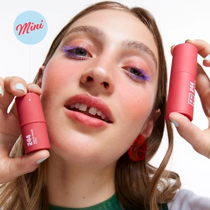 3INA The No - Rules Stick Mini Blush, cremiger Multitasking-Stift für Augen, Lippen und Wangen, 3,5 g, Farbe: Red – Bild 5