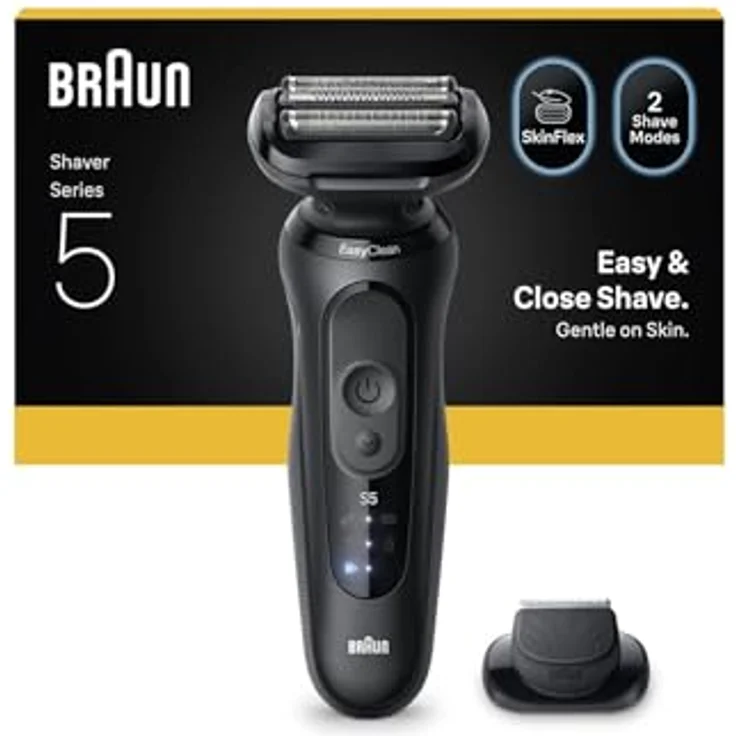 Braun Series 5, Elektrorasierer mit Präzisionstrimmer, wasserfest und automatische Spannungsanpassung, inkl. Reiseetui – Bild 1