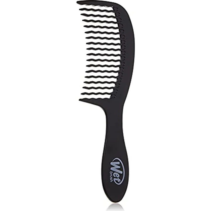 WetBrush Easy-Glide Kamm, Wellenzahn-Design für müheloses Entknoten, geeignet für alle Haartypen, Schwarz – Bild 1