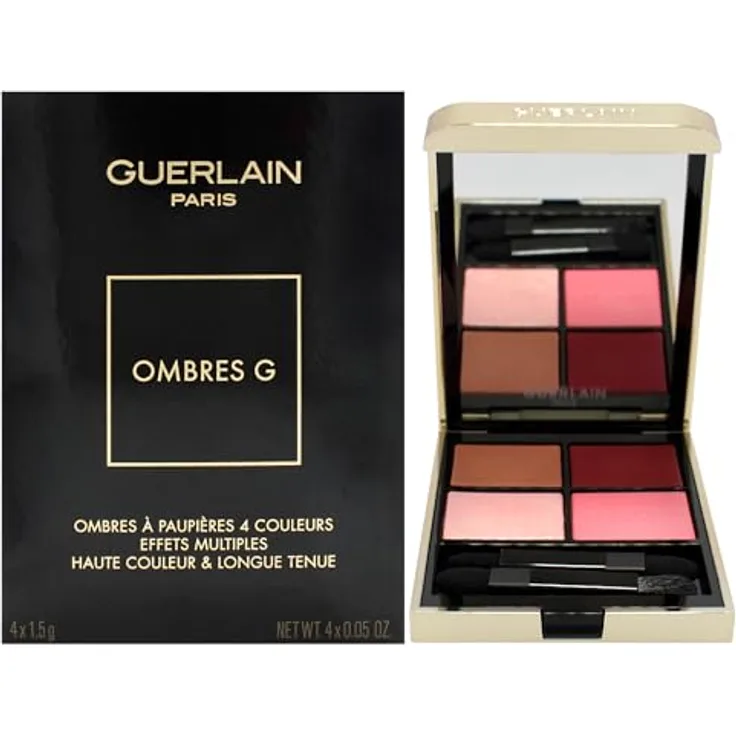 GUERLAIN Ombres G Eyeshadow Palette, 4 Farbtöne mit intensivem Satin, Matt, Metallic und Perlmutt, 6 g