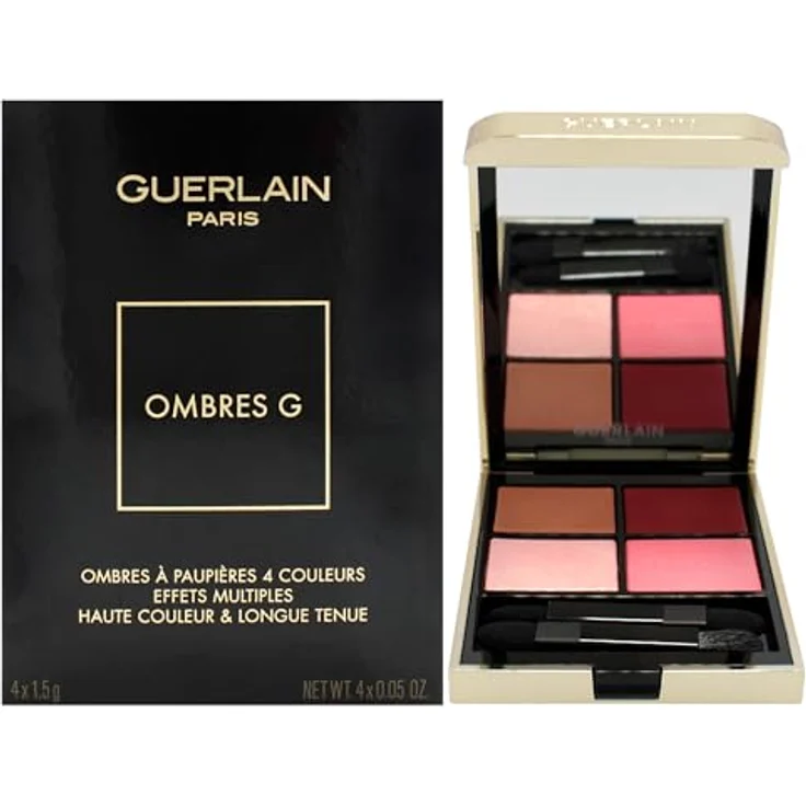 GUERLAIN Ombres G Eyeshadow Palette, 4 Farbtöne mit intensivem Satin, Matt, Metallic und Perlmutt, 6 g – Bild 1